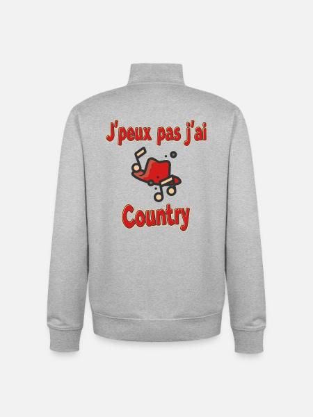 I can't I have Country - Unisex Organic Zip Sweatshirt by Stanley/Stella - heather grey