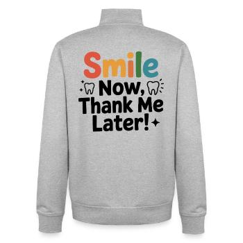 Dental Lab Technician Pride  - Unisex Organic Zip Sweatshirt by Stanley/Stella - heather grey - Back - AI Model Male 185 light (185cm)