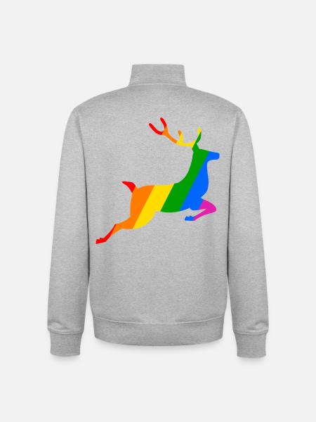 Regebogen Reindeer - Unisex Organic Zip Sweatshirt by Stanley/Stella - heather grey