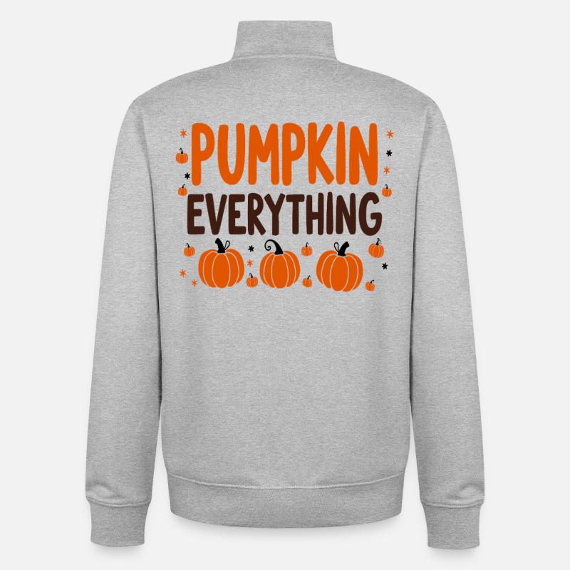 Pumpkin Everything Fall October - Unisex Organic Zip Sweatshirt by Stanley/Stella - heather grey