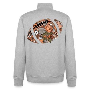 Florales Fußball-Mosaik - Unisex Organic Zip Sweatshirt von Stanley/Stella - Grau meliert - Hinten - AI Model Male 185 light (185cm)
