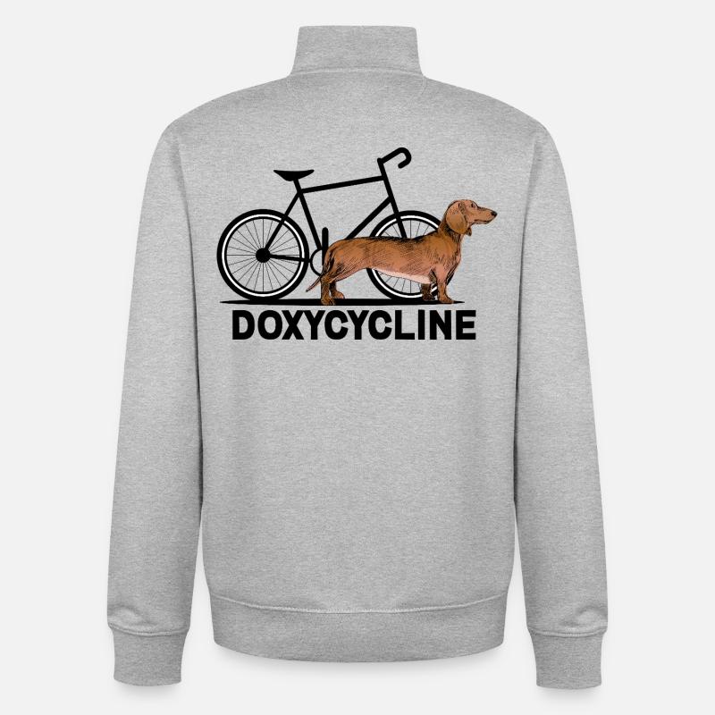 Doxycycline grappige Teckel Cyclus - Sweat zippé unisexe en coton bio Stanley/Stella - gris chiné