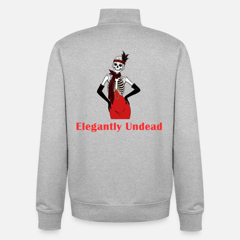 Elegantly Undead - Unisex Organic Zip Sweatshirt von Stanley/Stella - Grau meliert