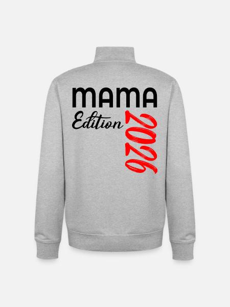 MAMA 2026 - ANNOUNCING PREGNANCY BABY - Unisex Organic Zip Sweatshirt by Stanley/Stella - heather grey