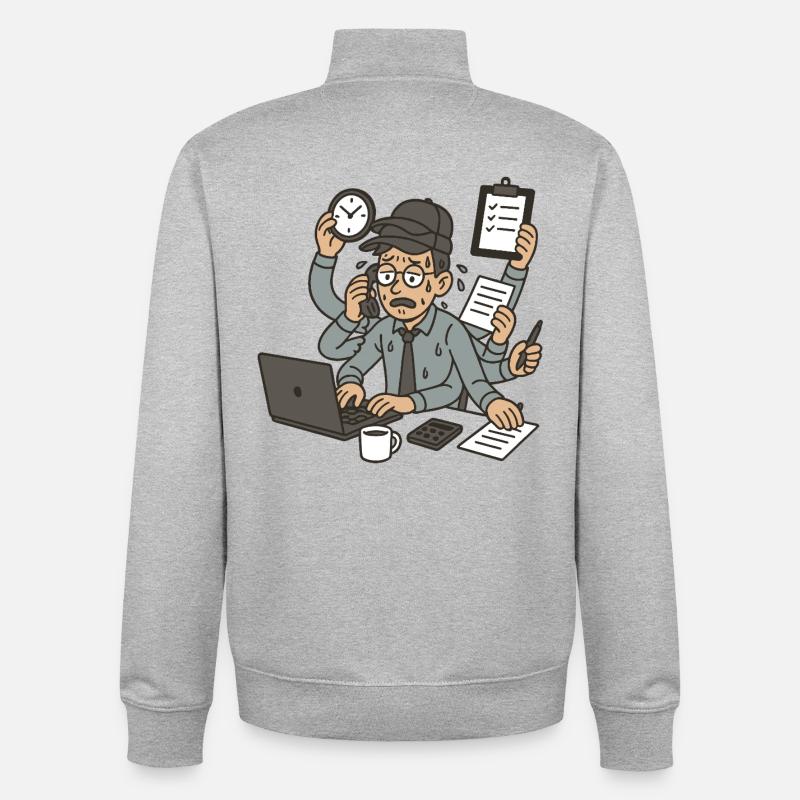 The multi-hatted worker - Unisex Organic Zip Sweatshirt by Stanley/Stella - heather grey