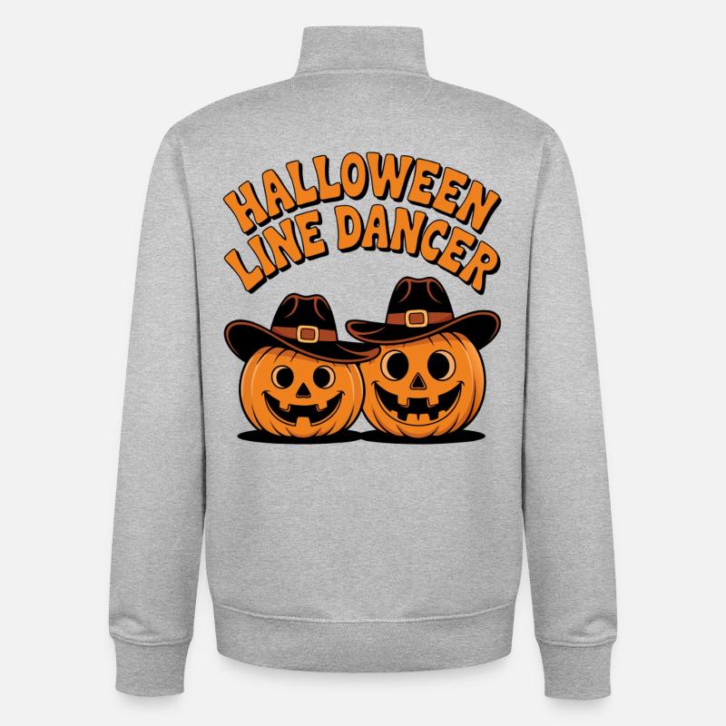 Danseuse en ligne d’Halloween - Sweat zippé unisexe en coton bio Stanley/Stella - gris chiné