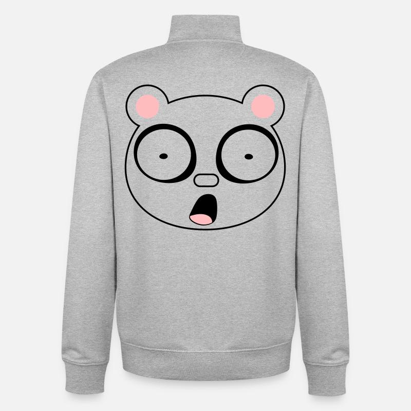 panda - Sweat zippé unisexe en coton bio Stanley/Stella - gris chiné