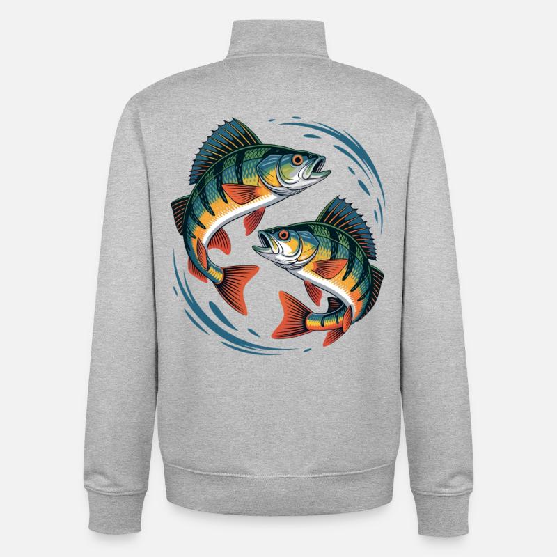 Two jumping perches - Unisex Organic Zip Sweatshirt by Stanley/Stella - heather grey