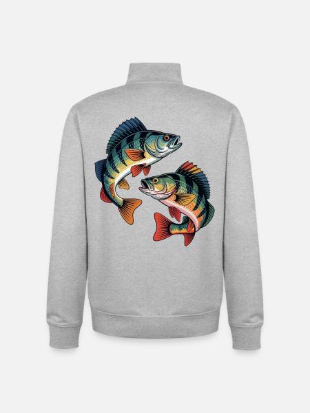 Two jumping perches - Unisex Organic Zip Sweatshirt by Stanley/Stella - heather grey
