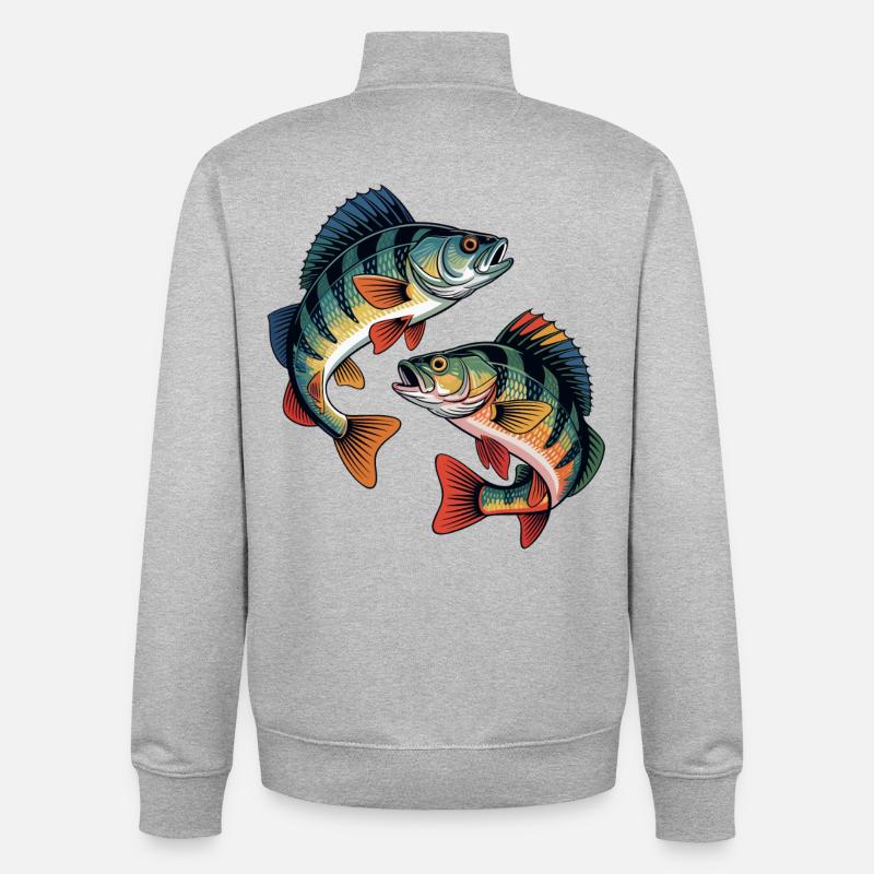 Deux perchoirs de saut - Sweat zippé unisexe en coton bio Stanley/Stella - gris chiné