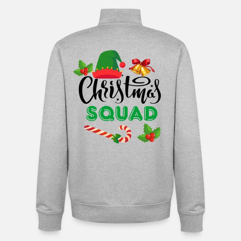 Équipe de Noël, Épouser Noël - Sweat zippé unisexe en coton bio Stanley/Stella - gris chiné