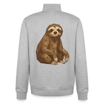 Geometrisches Faultier Low-Poly - Unisex Organic Zip Sweatshirt von Stanley/Stella - Grau meliert - Hinten - AI Model Male 185 light (185cm)