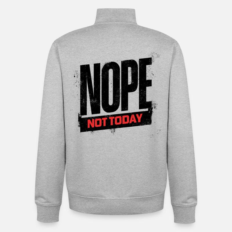 Not Today Bold Typography - Unisex Organic Zip Sweatshirt von Stanley/Stella - Grau meliert