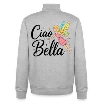 Ciao Bella - Unisex Organic Zip Sweatshirt by Stanley/Stella - heather grey - Back - AI Model Male 185 light (185cm)