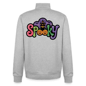 Spooky Halloween Schriftzug - Unisex Organic Zip Sweatshirt von Stanley/Stella - Grau meliert - Hinten - AI Model Male 185 light (185cm)