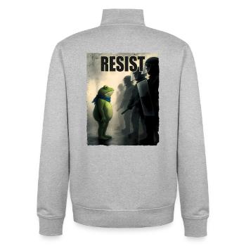 Frog Resist Portland - Unisex Organic Zip Sweatshirt by Stanley/Stella - heather grey - Back - AI Model Male 185 light (185cm)