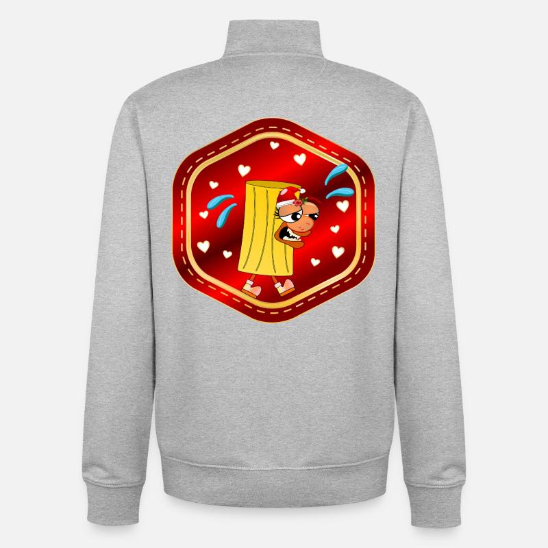 WEIHNACHTEN WEIHNACHTSMANN NUDELN ESSEN - Unisex Organic Zip Sweatshirt von Stanley/Stella - Grau meliert