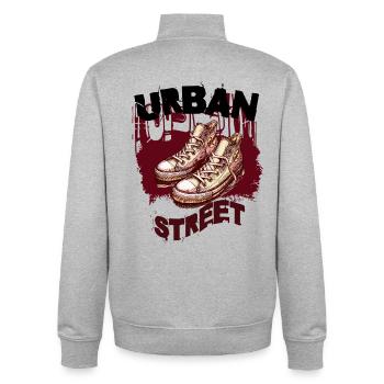 Street Sneaker Graffiti Duo - Unisex Organic Zip Sweatshirt by Stanley/Stella - heather grey - Back - AI Model Male 185 light (185cm)