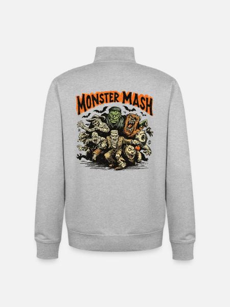 Monster Mash - Unisex Organic Zip Sweatshirt by Stanley/Stella - heather grey