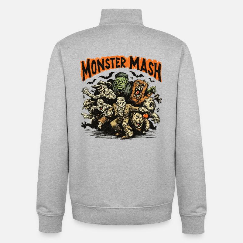 Purée de monstres - Sweat zippé unisexe en coton bio Stanley/Stella - gris chiné