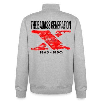 Generation X 1965 1980 Retro - Unisex Organic Zip Sweatshirt von Stanley/Stella - Grau meliert - Hinten - AI Model Male 185 light (185cm)