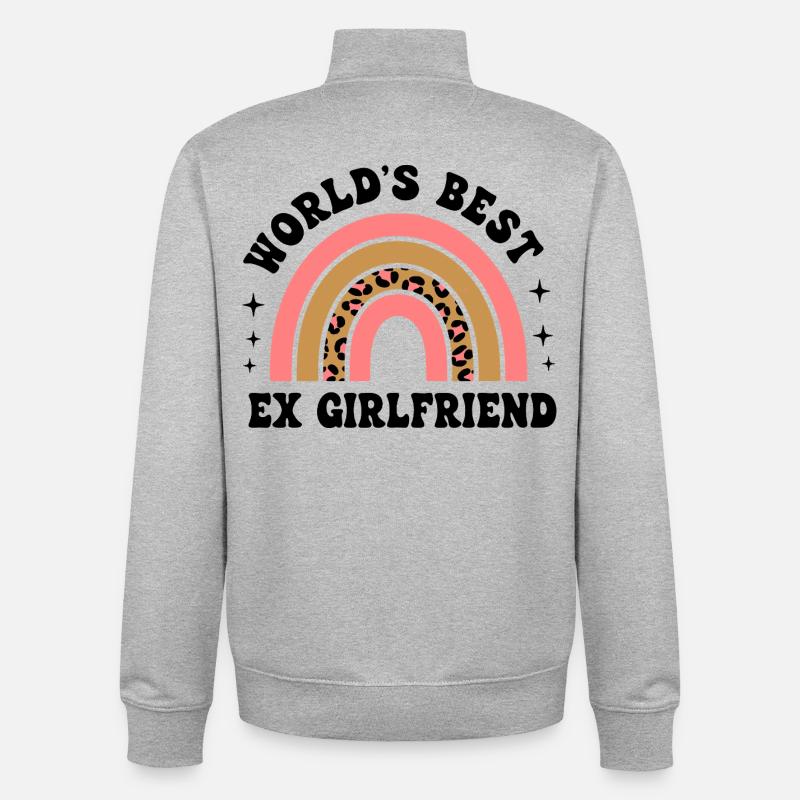 Leopard Rainbow Pattern - Unisex Organic Zip Sweatshirt by Stanley/Stella - heather grey