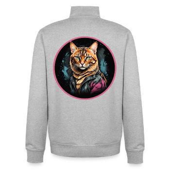 Bengalkatze - Unisex Organic Zip Sweatshirt von Stanley/Stella - Grau meliert - Hinten - AI Model Male 185 light (185cm)