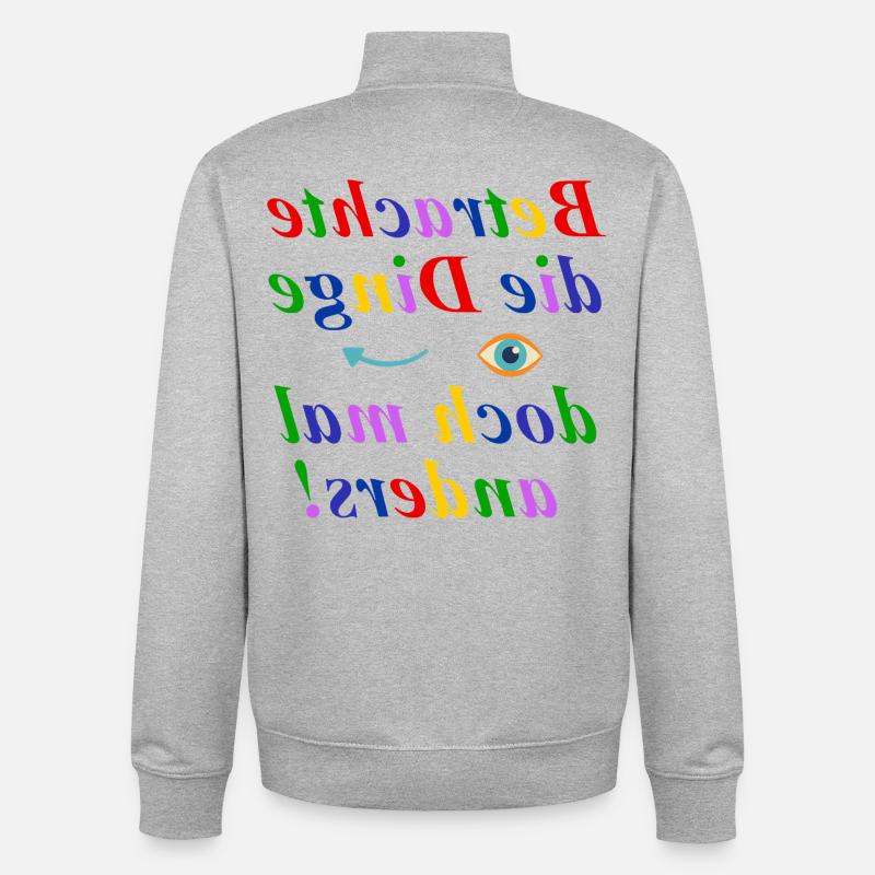 Pensez un design différent - Sweat zippé unisexe en coton bio Stanley/Stella - gris chiné