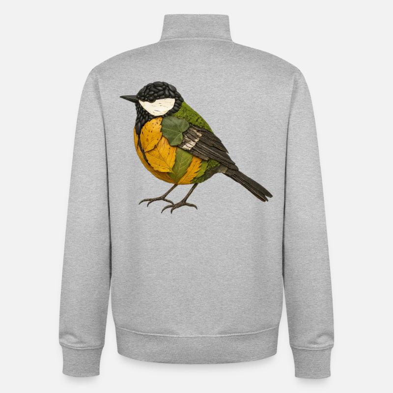 Superbe illustration dans le design de la nature - Sweat zippé unisexe en coton bio Stanley/Stella - gris chiné