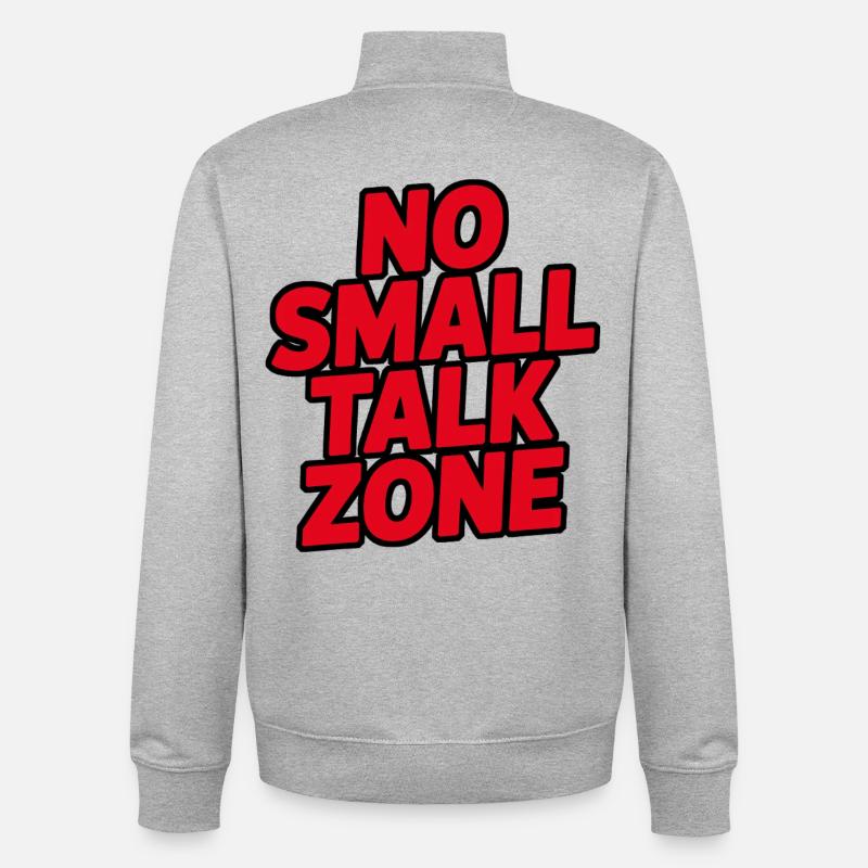 Pas de zone de bavardage - Sweat zippé unisexe en coton bio Stanley/Stella - gris chiné