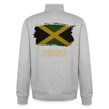 Jamaika Grunge Flagge, ich liebe Jamaika - Unisex Organic Zip Sweatshirt von Stanley/Stella - Grau meliert - Hinten - AI Model Male 185 light (185cm)