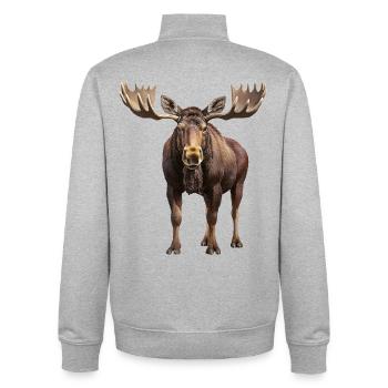 Élan - Sweat zippé unisexe en coton bio Stanley/Stella - gris chiné - Dos - AI Model Male 185 light (185cm)