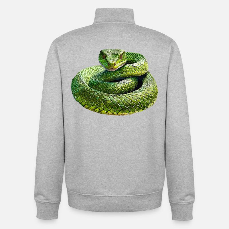 mamba - Sweat zippé unisexe en coton bio Stanley/Stella - gris chiné