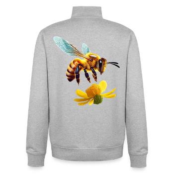Honigbiene - Unisex Organic Zip Sweatshirt von Stanley/Stella - Grau meliert - Hinten - AI Model Male 185 light (185cm)