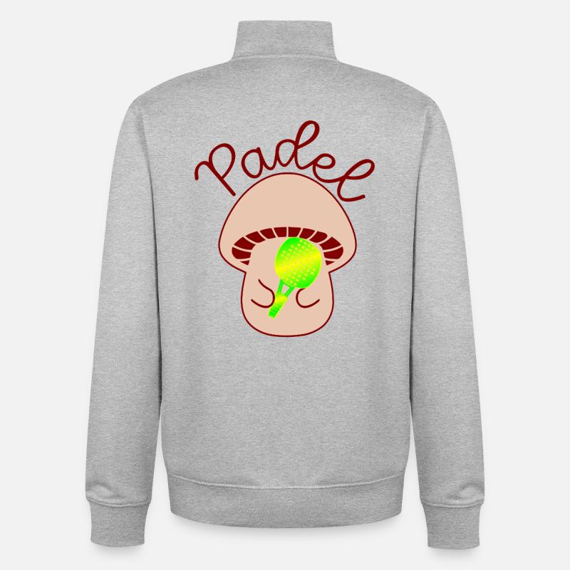 Padel Tennis Champignons - Sweat zippé unisexe en coton bio Stanley/Stella - gris chiné