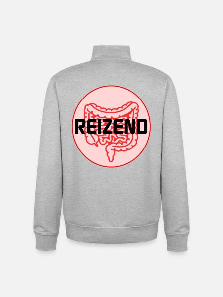 IRRITATING BOWEL IRRITABLE BOWEL SYNDROME - Unisex Organic Zip Sweatshirt by Stanley/Stella - heather grey