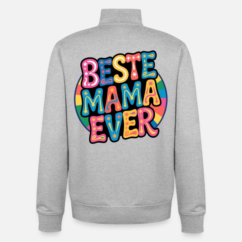 Beste Mama Ever - Unisex Organic Zip Sweatshirt von Stanley/Stella - Grau meliert