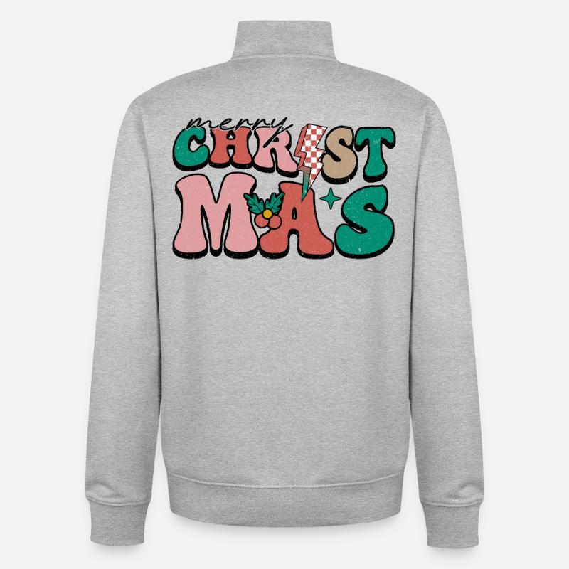 Noël - Sweat zippé unisexe en coton bio Stanley/Stella - gris chiné