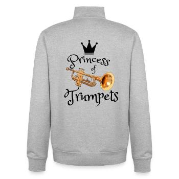 Goldene Trompete Krone - Unisex Organic Zip Sweatshirt von Stanley/Stella - Grau meliert - Hinten - AI Model Male 185 light (185cm)