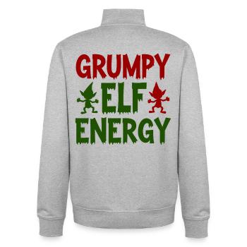 Grumpy Elf Energy Grumpy Imp - Unisex Organic Zip Sweatshirt by Stanley/Stella - heather grey - Back - AI Model Male 185 light (185cm)
