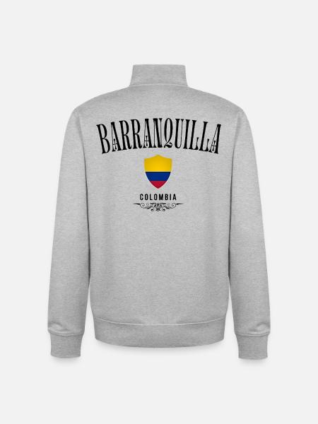 Souvenir Barranquilla, Barranquilla Colombia - Unisex Organic Zip Sweatshirt by Stanley/Stella - heather grey