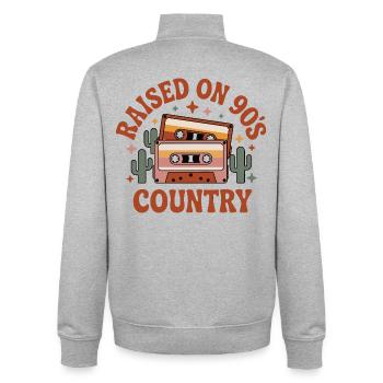 Cassette Hip Hop Tape Raised On 90s R&B - Unisex Organic Zip Sweatshirt by Stanley/Stella - heather grey - Back - AI Model Male 185 light (185cm)