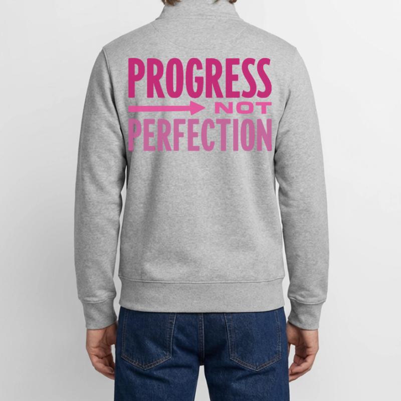 Le progrès, pas la perfection Le progrès compte Sweat zippé unisexe en coton bio Stanley/Stella