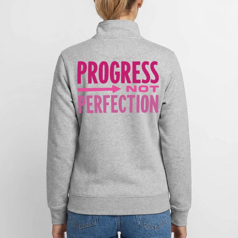 Le progrès, pas la perfection Le progrès compte Sweat zippé unisexe en coton bio Stanley/Stella