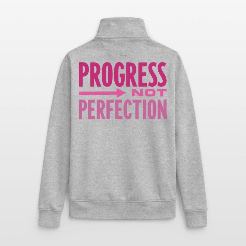 Le progrès, pas la perfection Le progrès compte Sweat zippé unisexe en coton bio Stanley/Stella