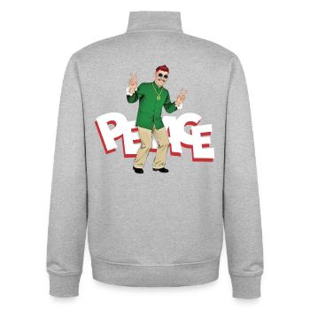 PEACE MAN – nette Leute - Unisex Organic Zip Sweatshirt von Stanley/Stella - Grau meliert - Hinten - AI Model Male 185 light (185cm)