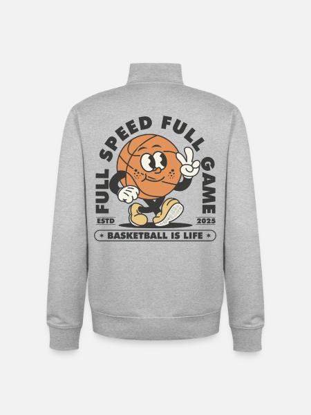 Basketball Basketballer - Unisex Organic Zip Sweatshirt von Stanley/Stella - Grau meliert
