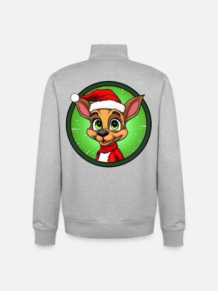 Ants Christmas / Santa Claus Ant - Unisex Organic Zip Sweatshirt by Stanley/Stella - heather grey