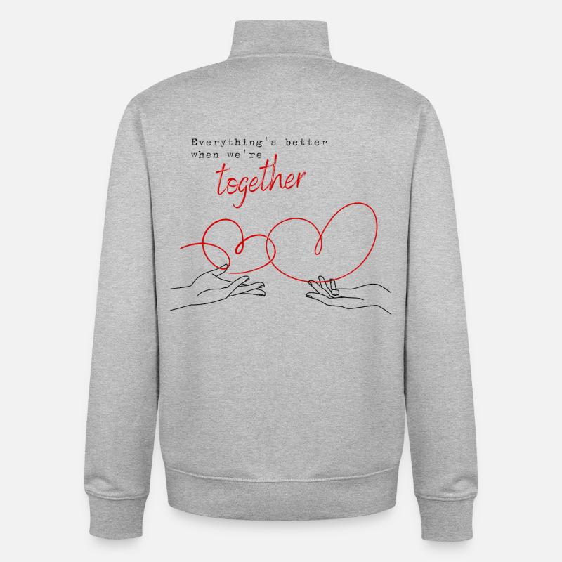 Everything's Better When We're Together - Unisex Organic Zip Sweatshirt von Stanley/Stella - Grau meliert