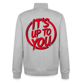 Its Up To You - Es liegt nur an Dir - Unisex Organic Zip Sweatshirt von Stanley/Stella - Grau meliert - Hinten - AI Model Male 185 light (185cm)